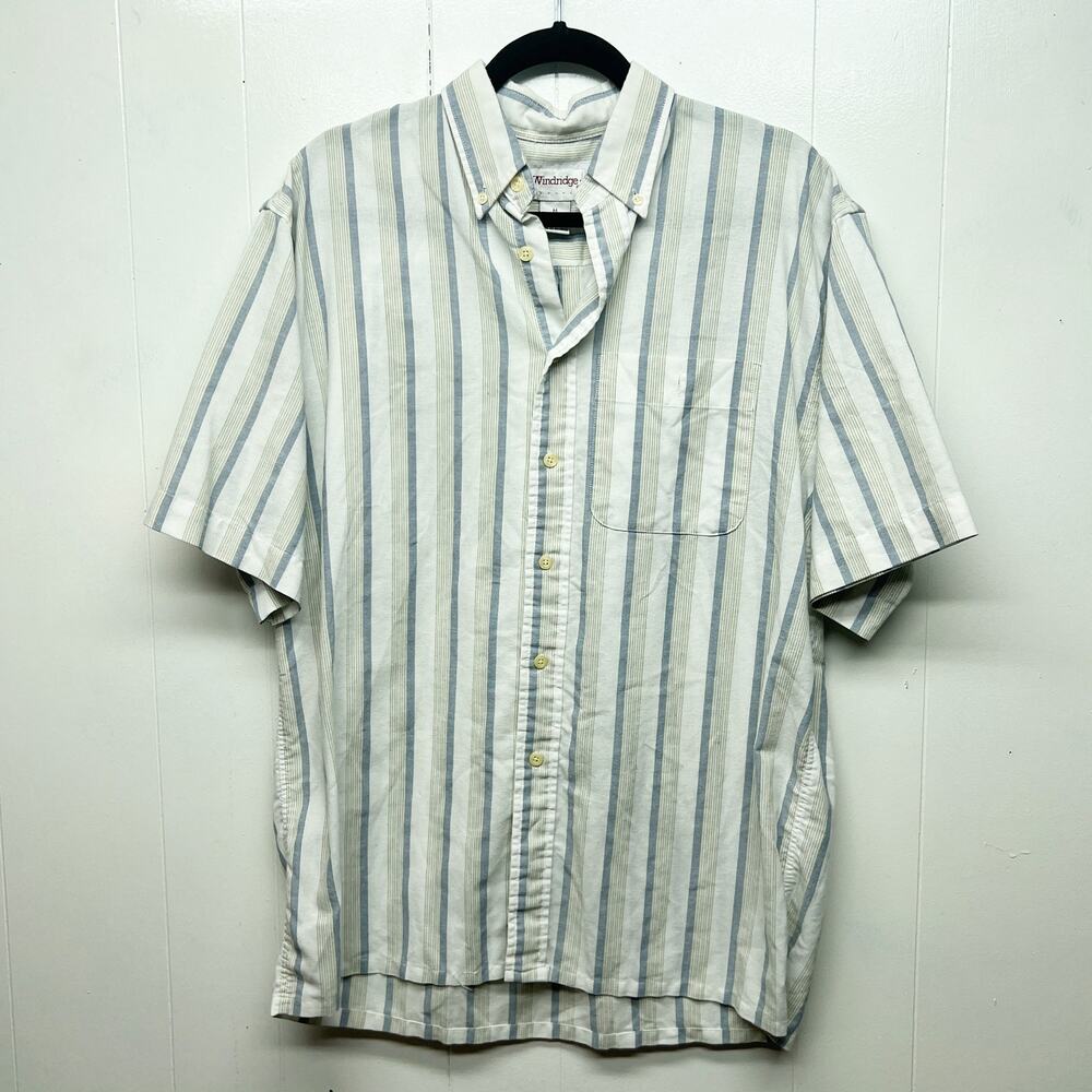 Windridge Men's Vintage Striped Short Sleeve Shirt Size Medium Breathable